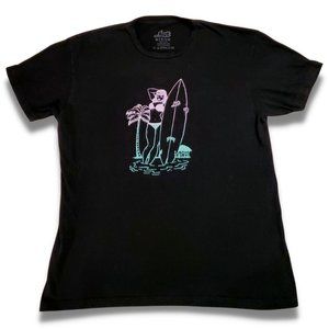...Lost Medium Black Cotton Fluorescent Beach Babe T-Shirt